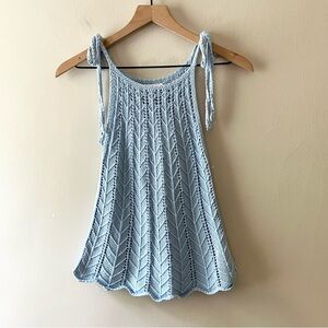 BLU PEPPER Crochet Tie Strap Tank Top